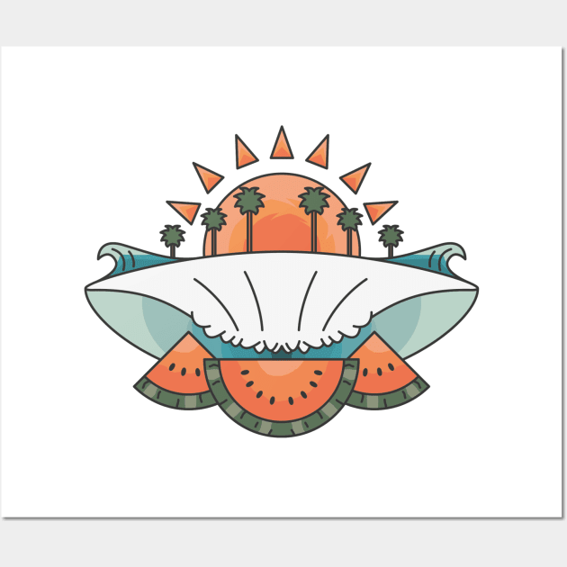 Surfing Watermelons Wall Art by JDP Designs